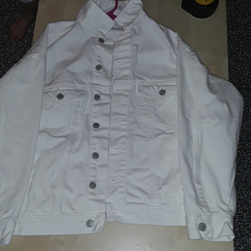 H&M white Jean jacket q36rq